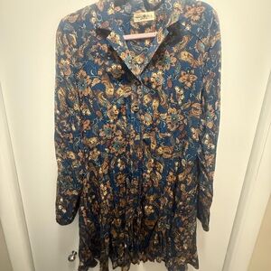 NATURAL LIFE Blue and Orange Floral Dress